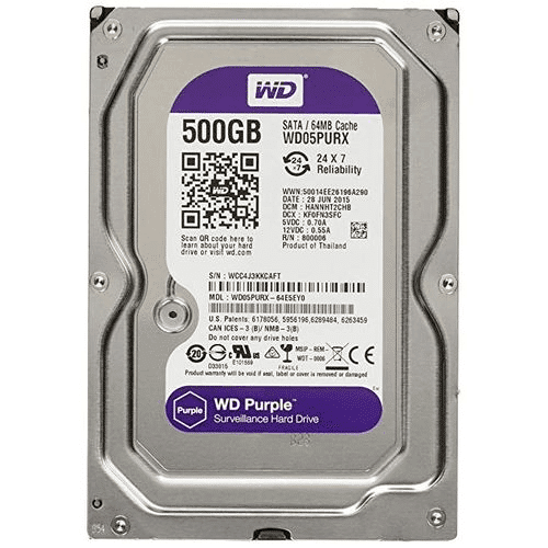 WD Purple Surveillance 500GB 3.5' Hard Drive